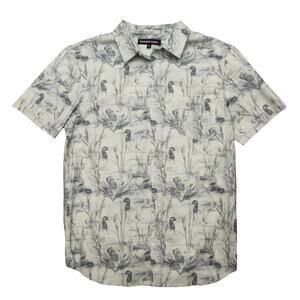 Psycho Tuna Small Mens Shirt Button Down Ducks Gray NWT